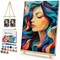 Framed Paint by Numbers Kit for Adults, Woman Paint by Numbers Kit for Adults with Easel, DIY Abstract Woman Paint by Number with Frame, Adult Paint by Number Kits Framed Canvas 8x12 Inch